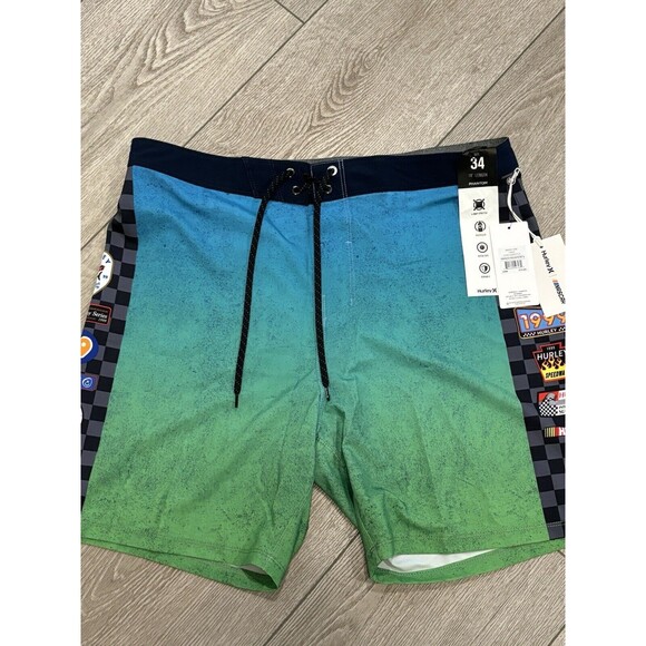 Hurley x Nascar Mens Phantom Eco Nascar Racetrack Board Shorts Swim Size 34 - Picture 1 of 7
